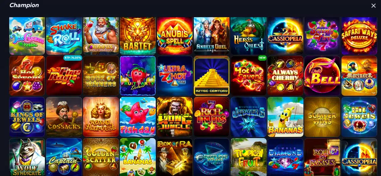 провайдер champion ігри